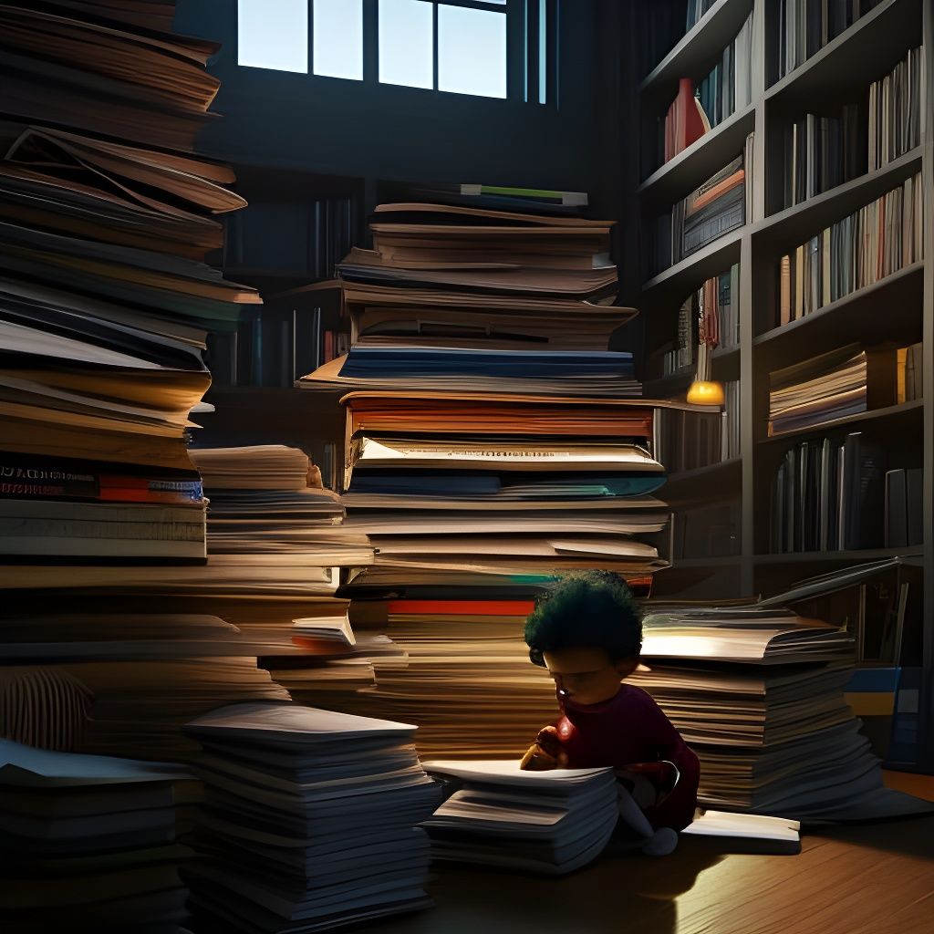 Toddler and Books: Dynamic Lighting Concept Art