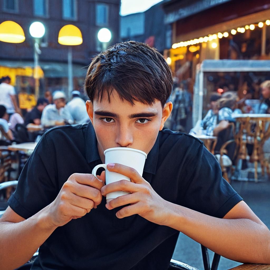 Cafe Coffee Scene with Cinematic Lighting