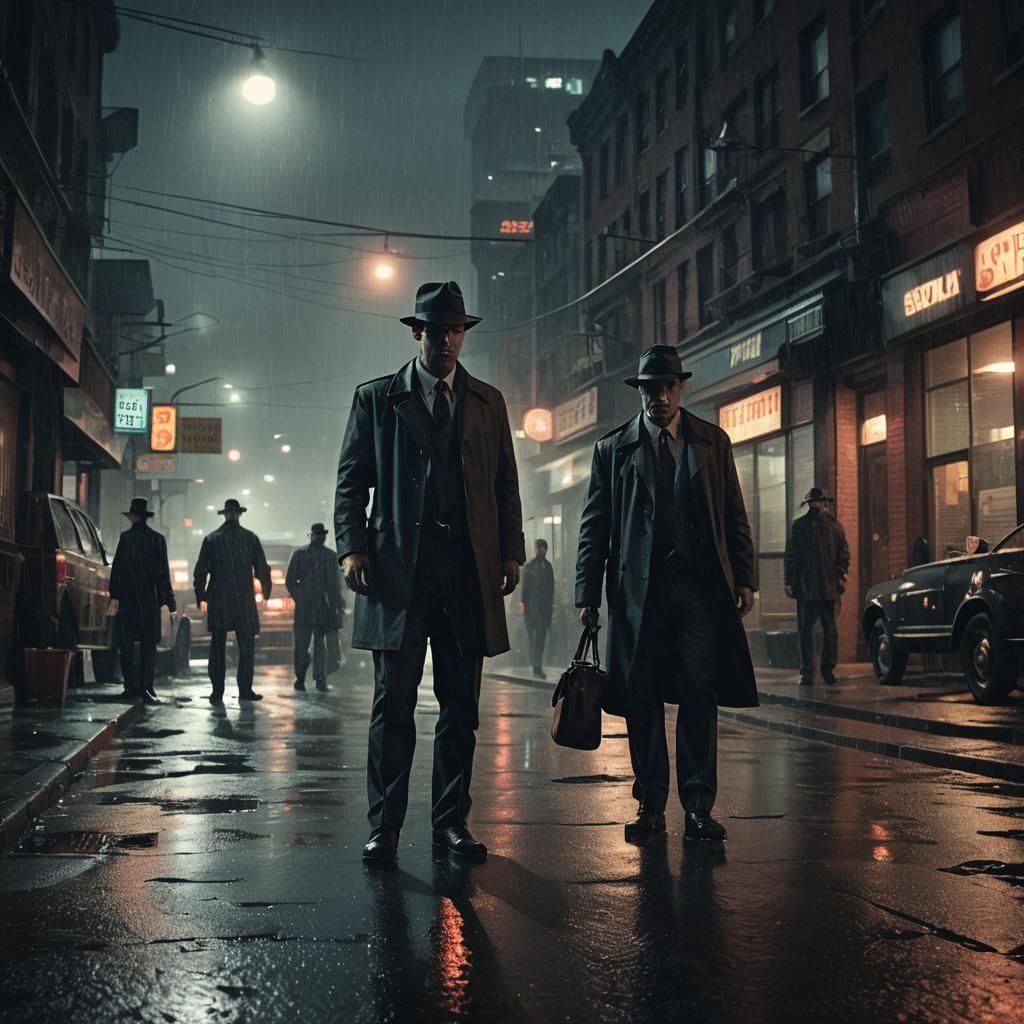 Dramatic Film Noir Crime Scene Investigation