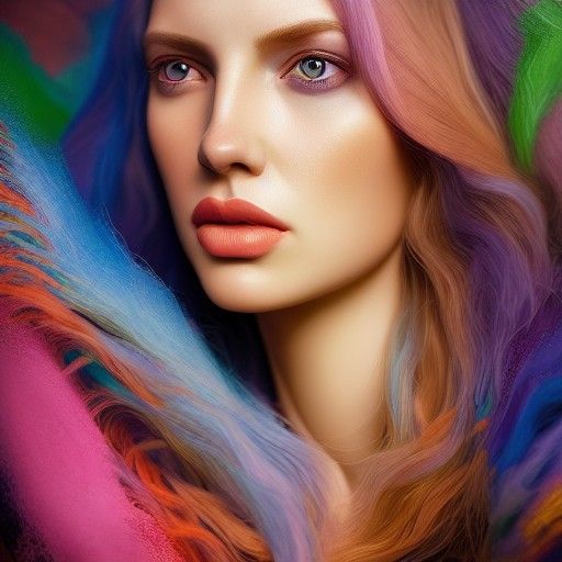 Hyperrealistic Portrait with Striking Coloration