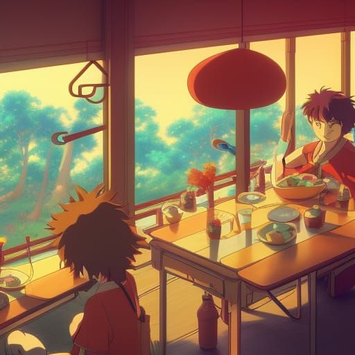 Ronald Mcdonald in Studio Ghibli Anime Style
