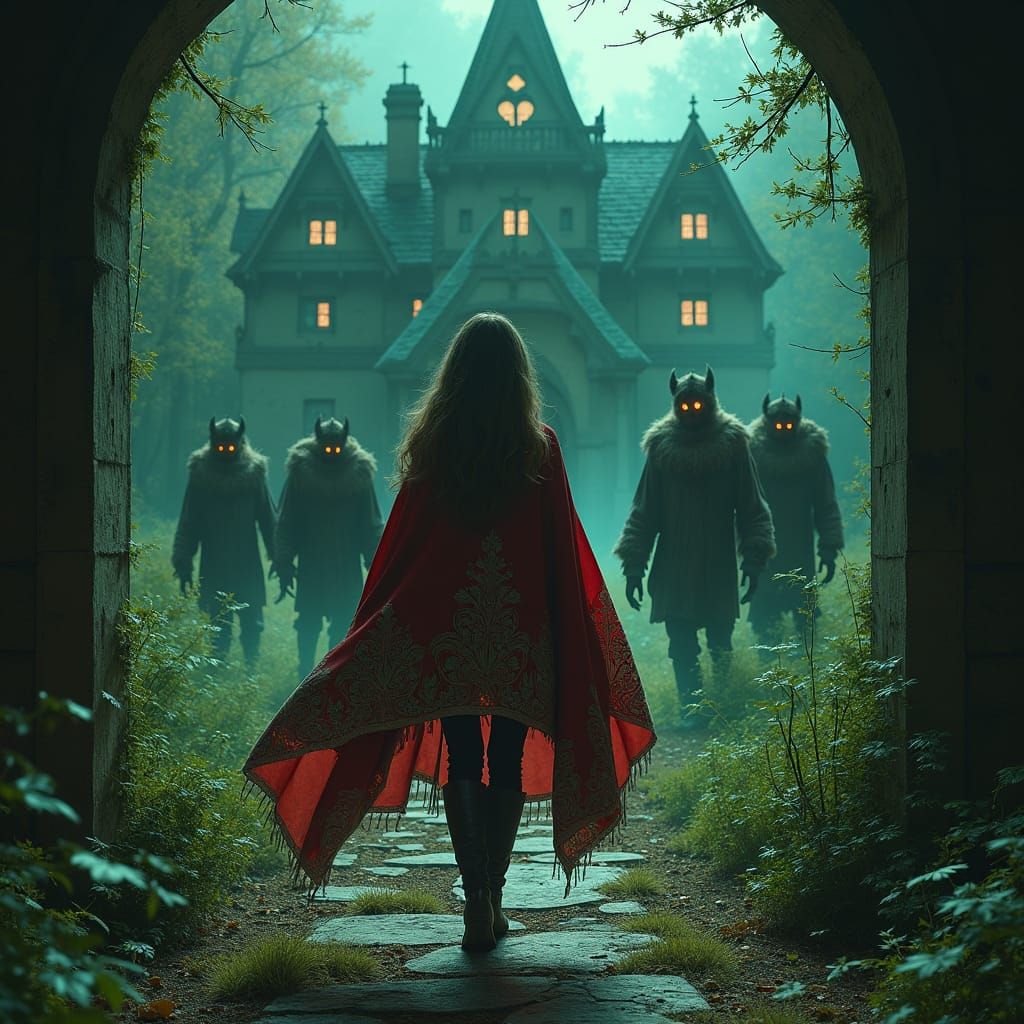 Mystical Mansion: Woman Unaware of Beastly Ambush