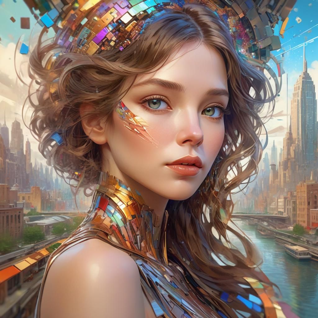 Metropolis Woman: Detailed Digital Art Portrait