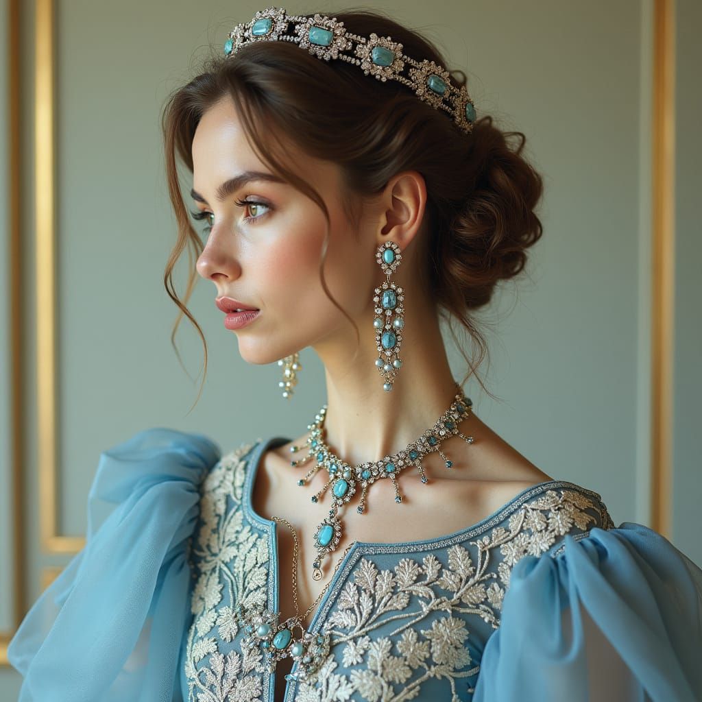 Russian Princess in Traditional Slavic Attire