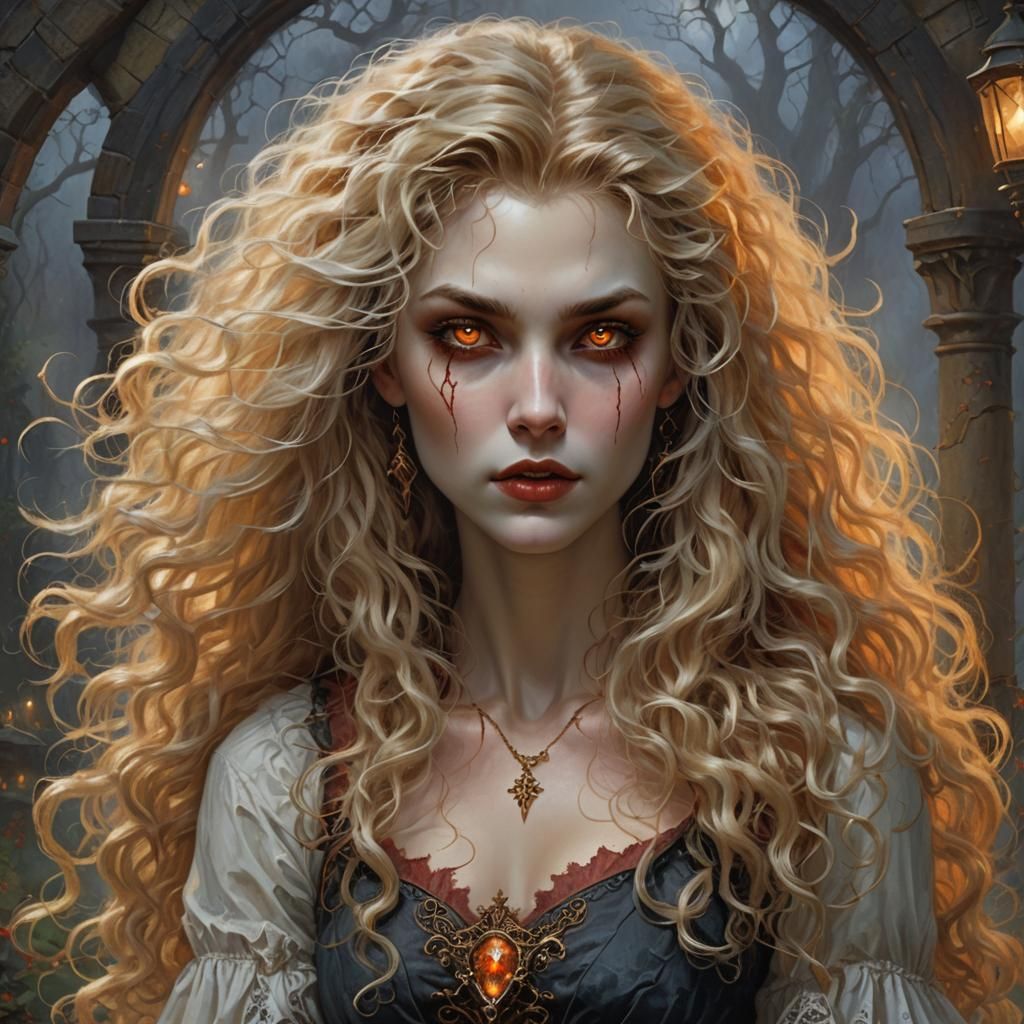 Ethereal Vampire Werewolf Hybrid in Fantasy Style
