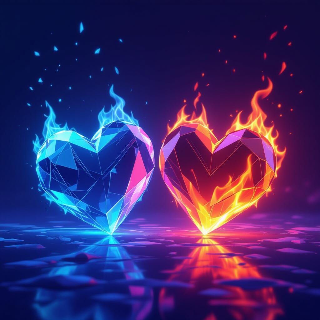 Contrasting Ice and Fire Hearts in Electric Ambiance