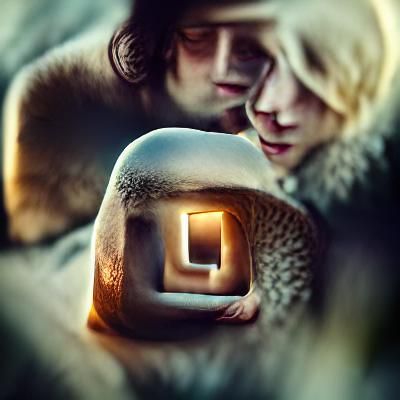 Igloo and Letter L Portrait in Photographic Style