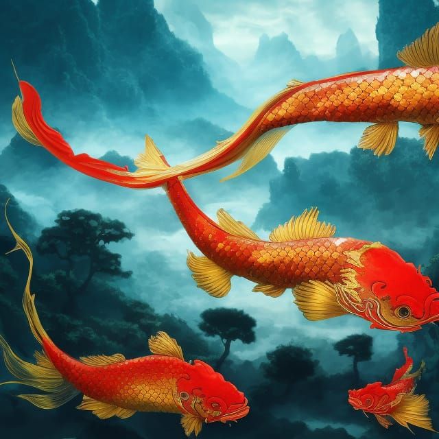 Koi to Dragon Transformation: Digital Matte Painting