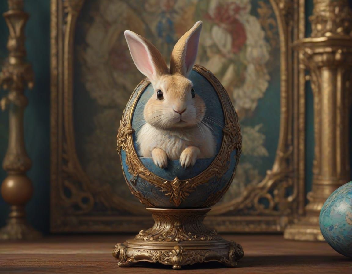 Elegant Easter Egg in Baroque Splendor