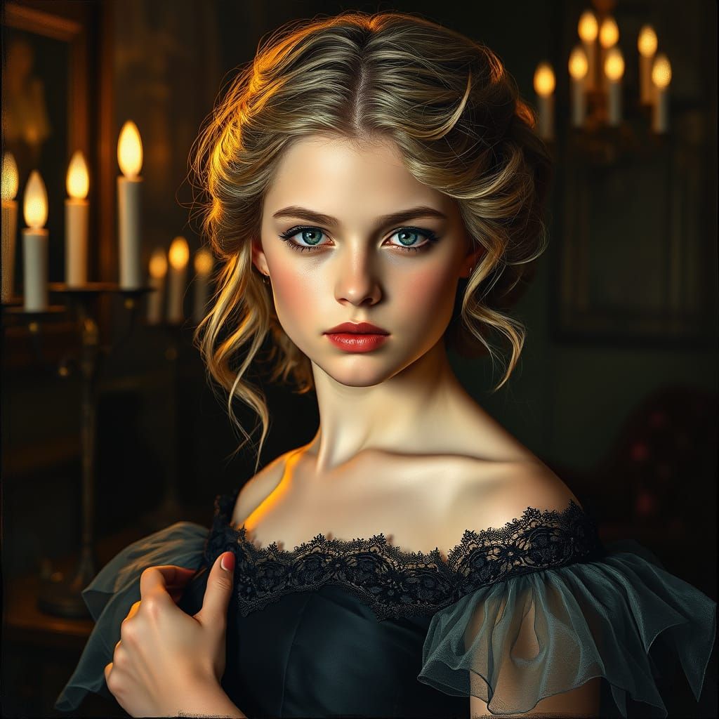 Rebellious Punk Princess in Chiaroscuro Portrait