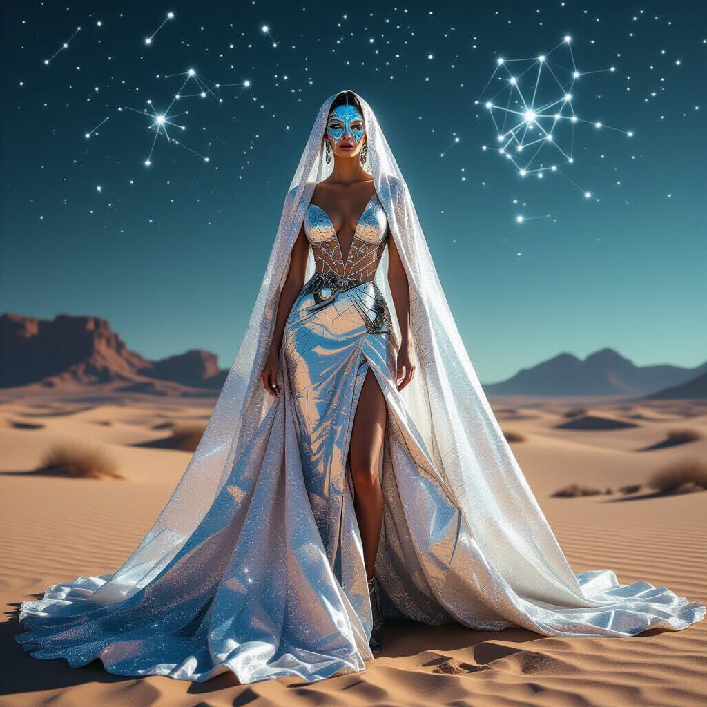 Clockwork Stardust Supermodel in Ethereal Gown