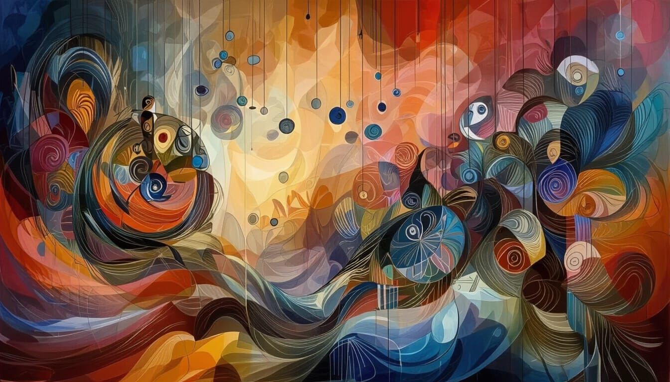 Contemplative Woman in Dreamlike Landscape