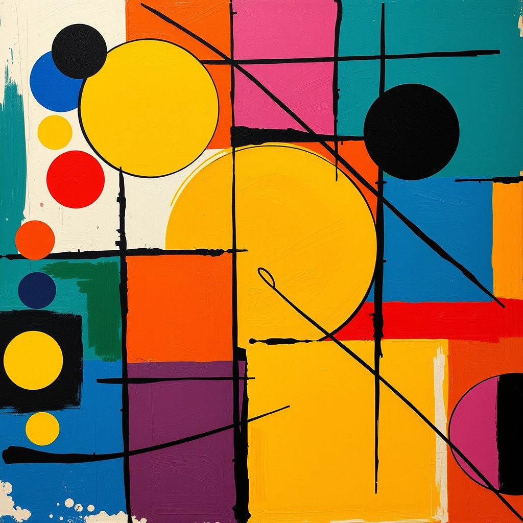 Dynamic Abstract Composition in Comic Book Art Style