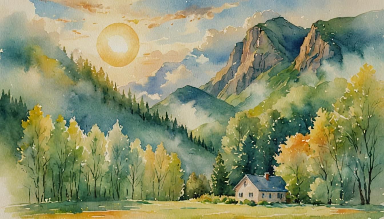 Smiling Person in Watercolor Painting with Pastel Colors