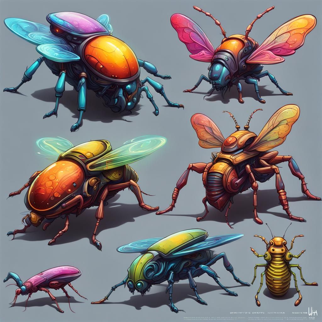 Insect-Inspired Alien Spaceships: Graffiti Art Concepts