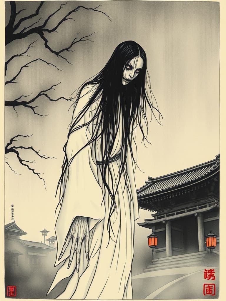 Haunted Yokai in Traditional Japanese Horror Art
