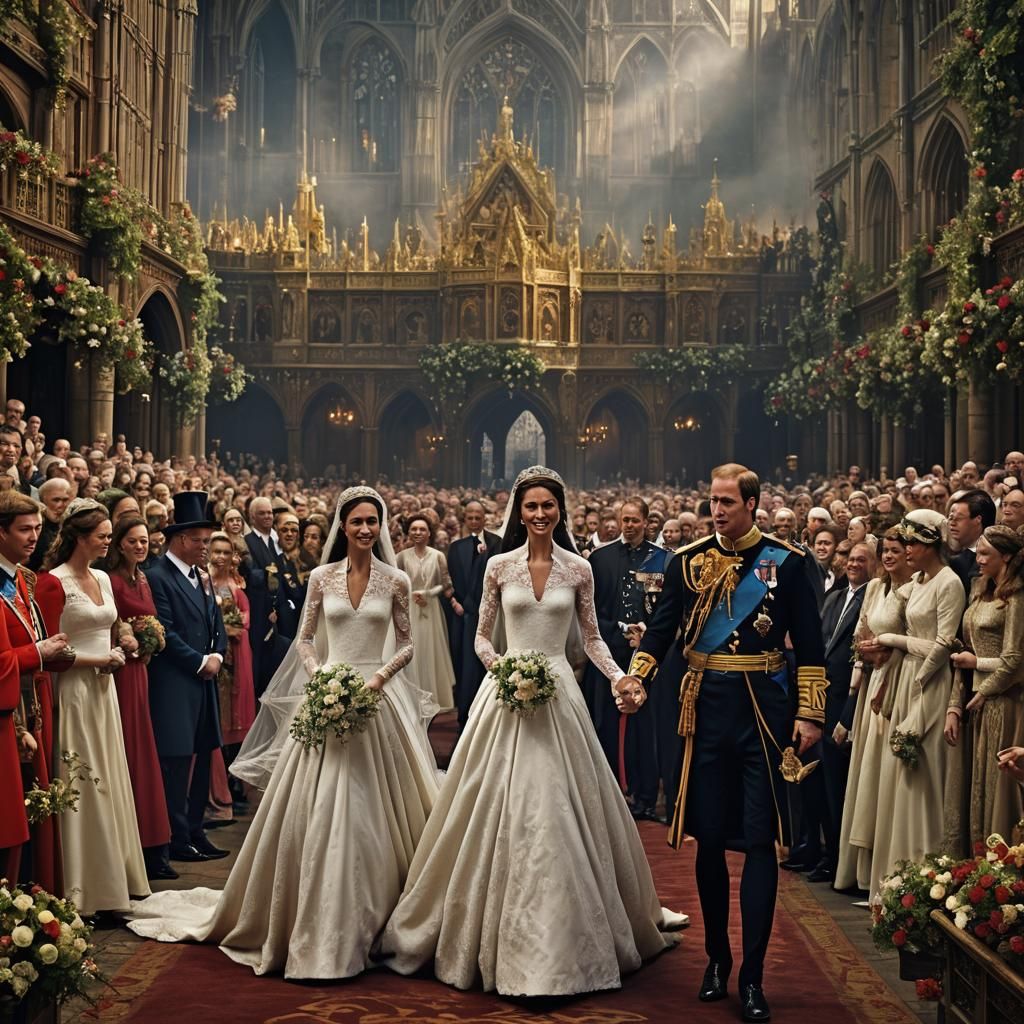 Royal Wedding Ceremony: Detailed Matte Painting