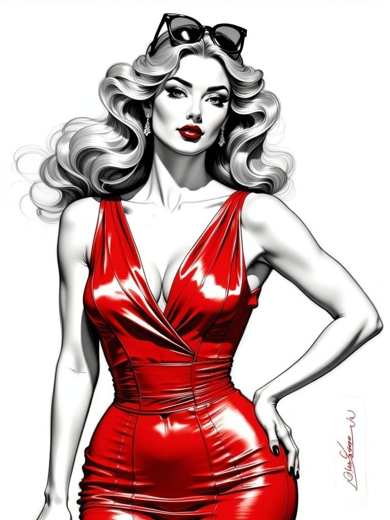 <lora:ComicSketchV2:1.0>Comic book sketch drawing of a beaut...