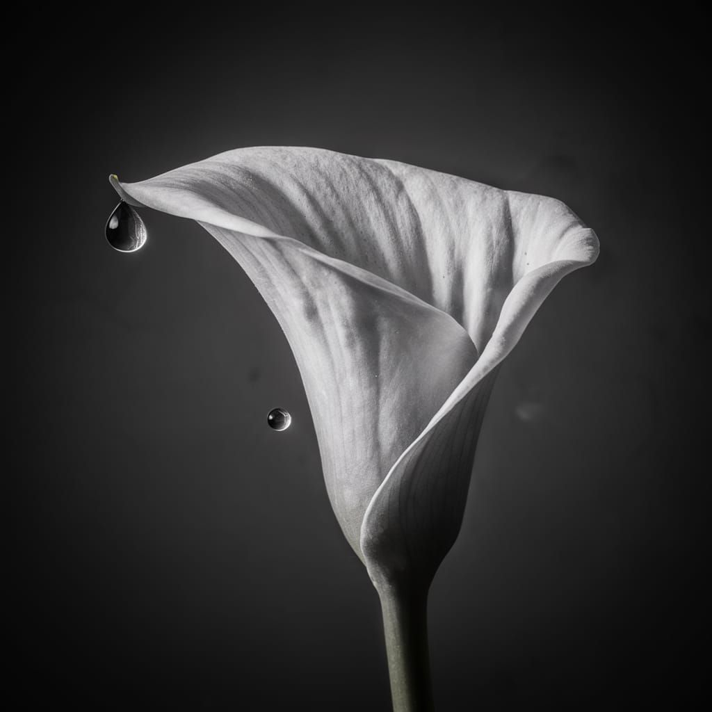 Calla Lily in Black and White Macro Photography