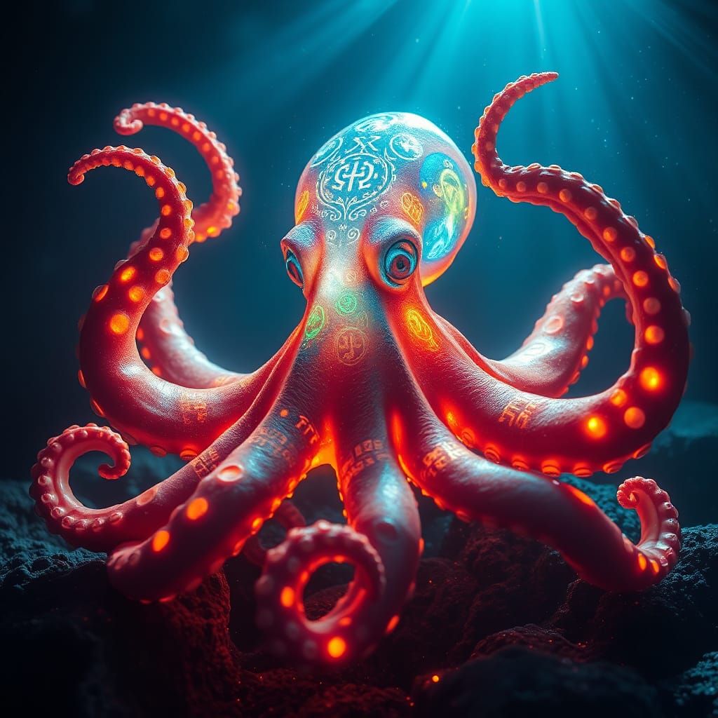 Prismatic Octopus of Light and Runes