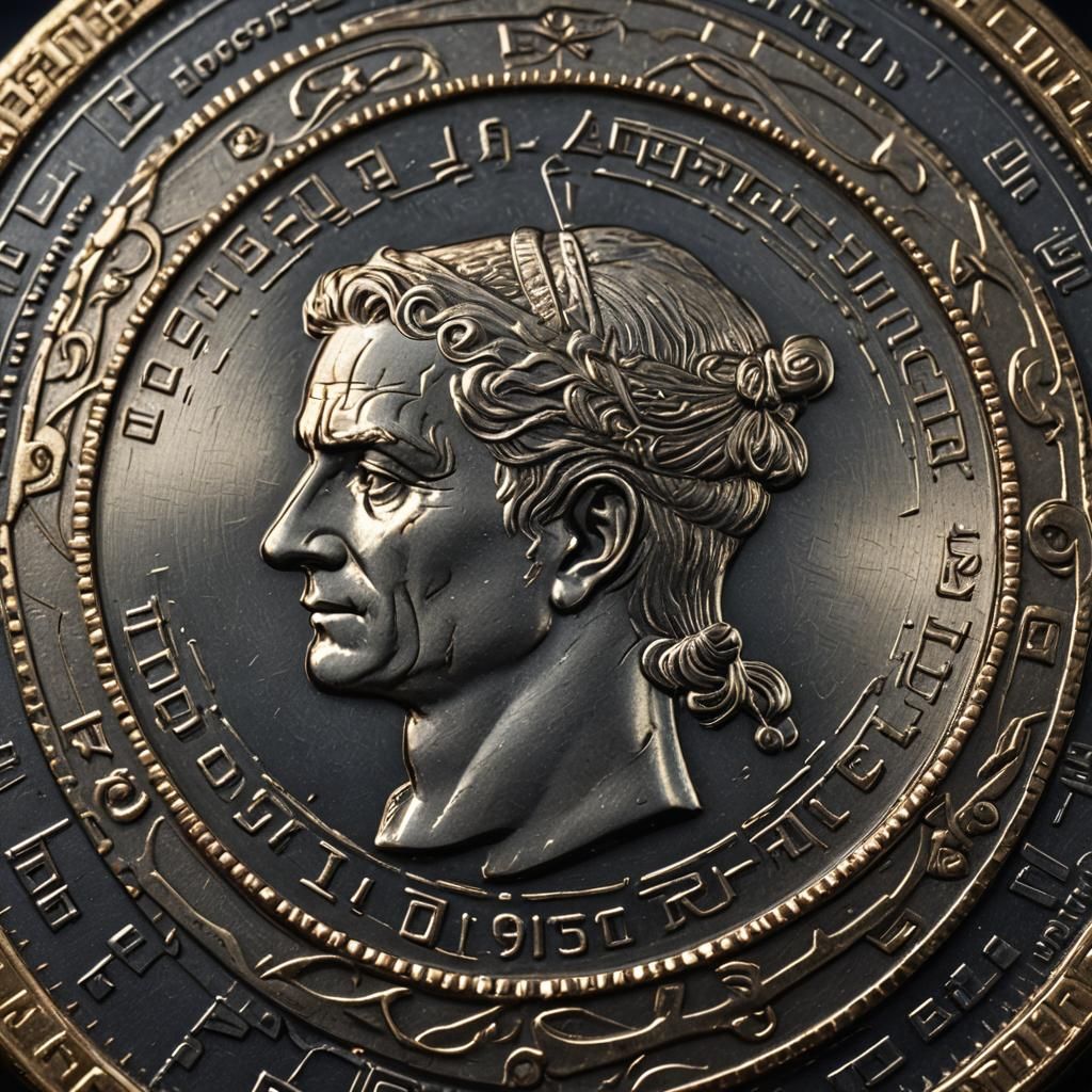 Macro Photo of Solitary Shiny Coin with Cinematic Glow