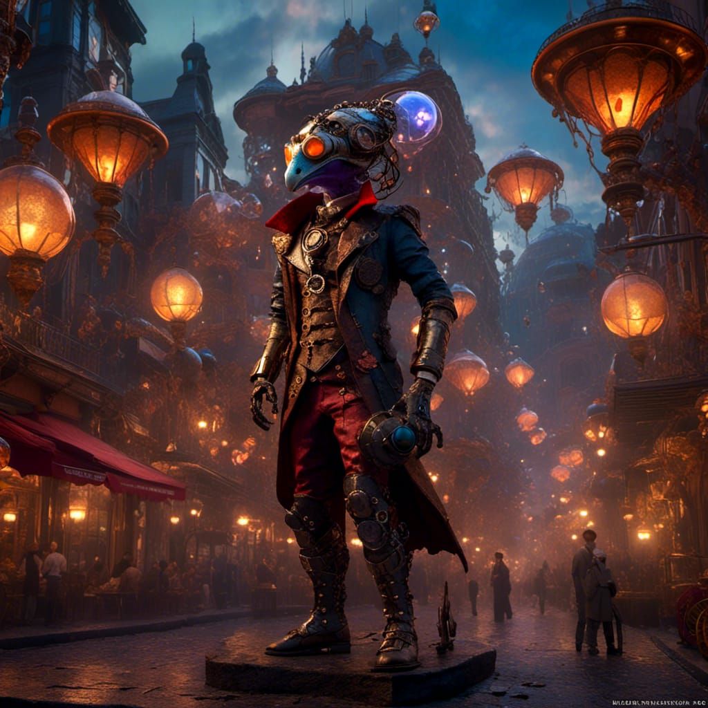 Dr. Scarecrow of cyberpunk city