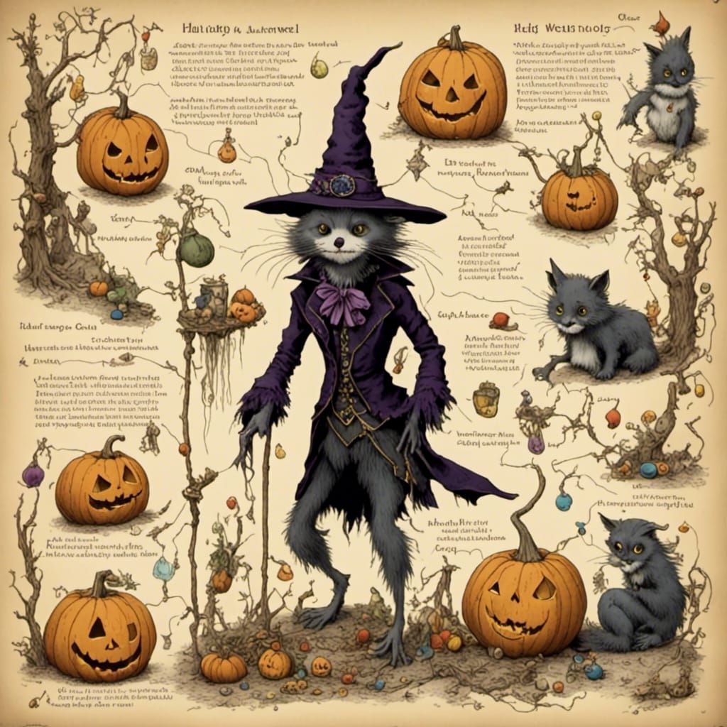 AI Halloween Image Inspired by Witch Manual LoRA