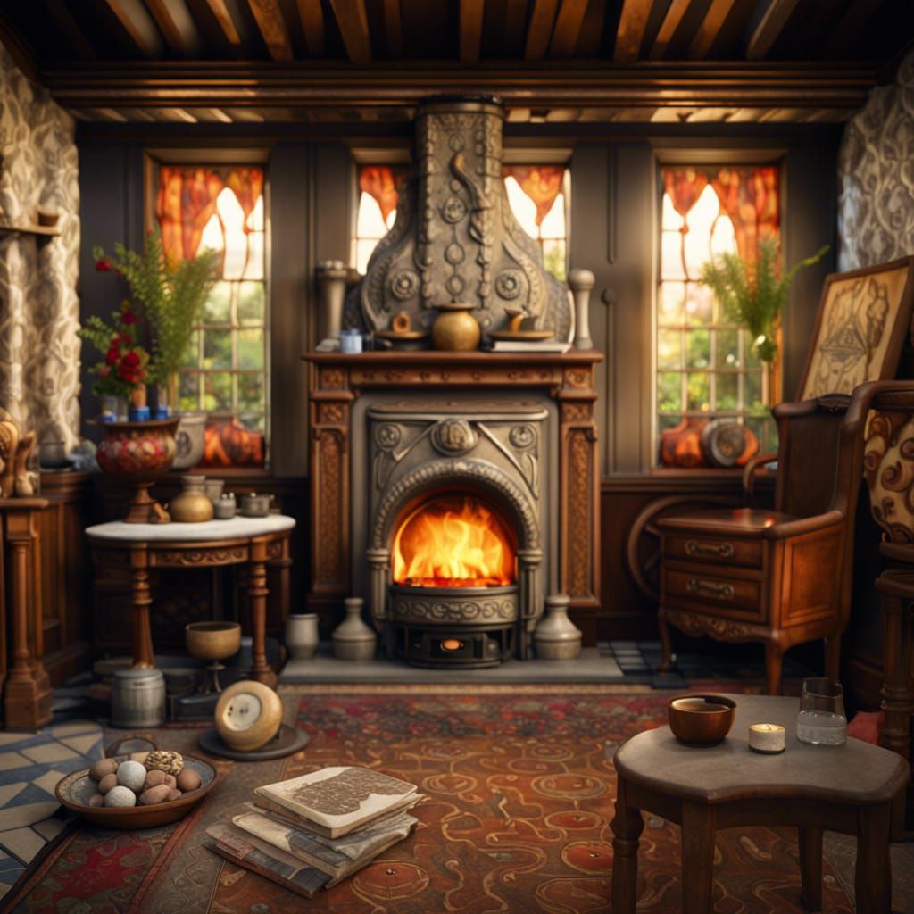 Hyperrealistic English Manor Interior in 8K