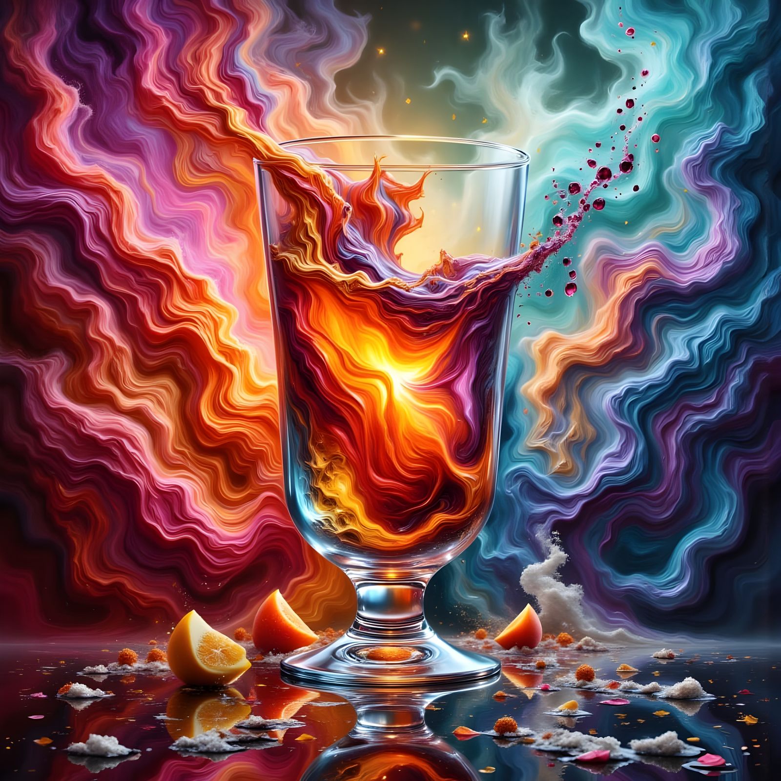 Ethereal Drinking Glass Abstract Art