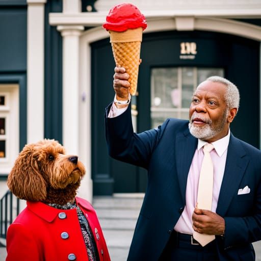 Furious Man with Oversized Ice Cream Cones