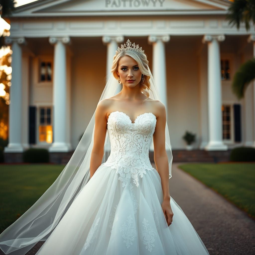 Ethereal Bride in Antebellum Elegance