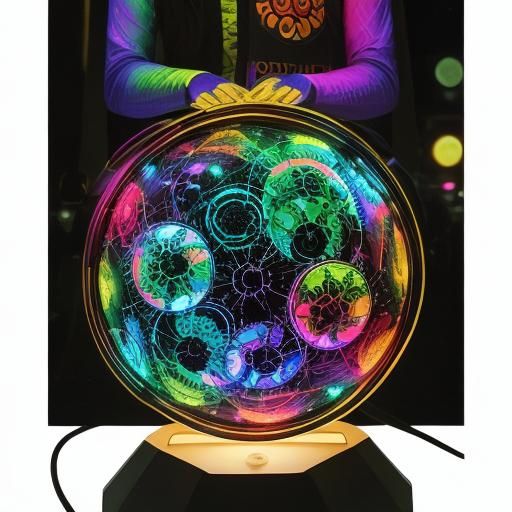 Psychedelic Neon Moon Cosmos in UV Light