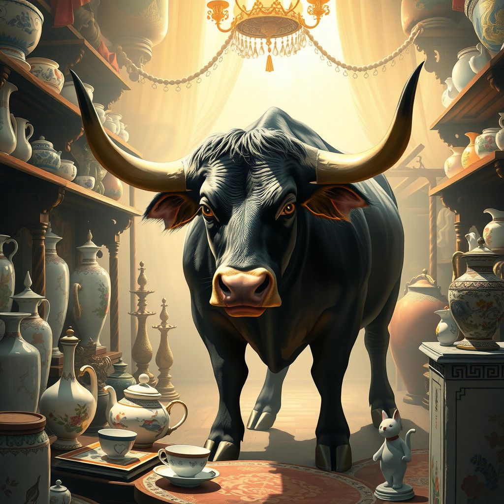 Bull in China Shop: Impressionistic Porcelain Art