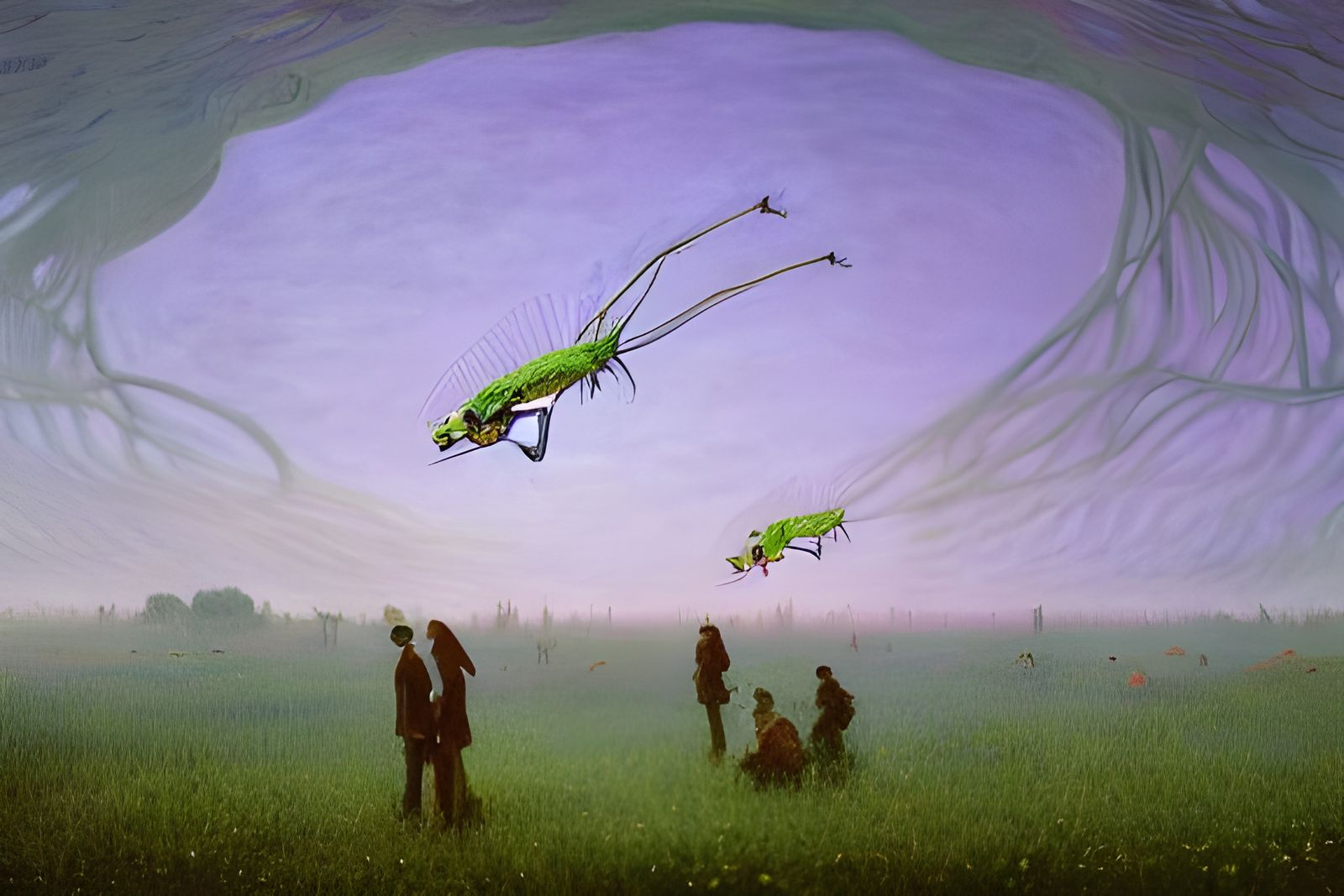 Insectoid People Congregate: A Hyperreal Abstraction