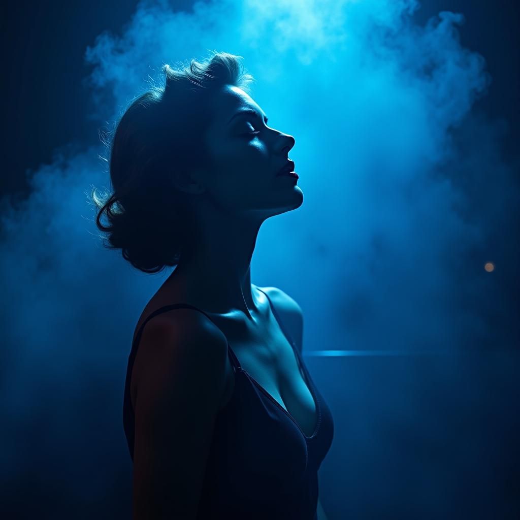 Blue Jazz Singer in Film Noir Style