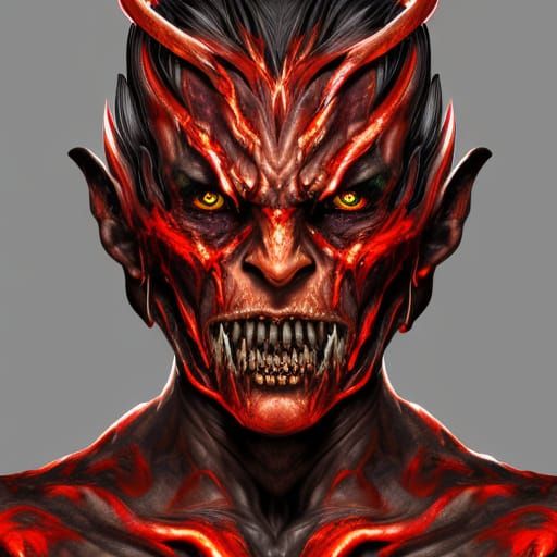 Burning Skull Zombie Portrait in Hellish Tekken Style