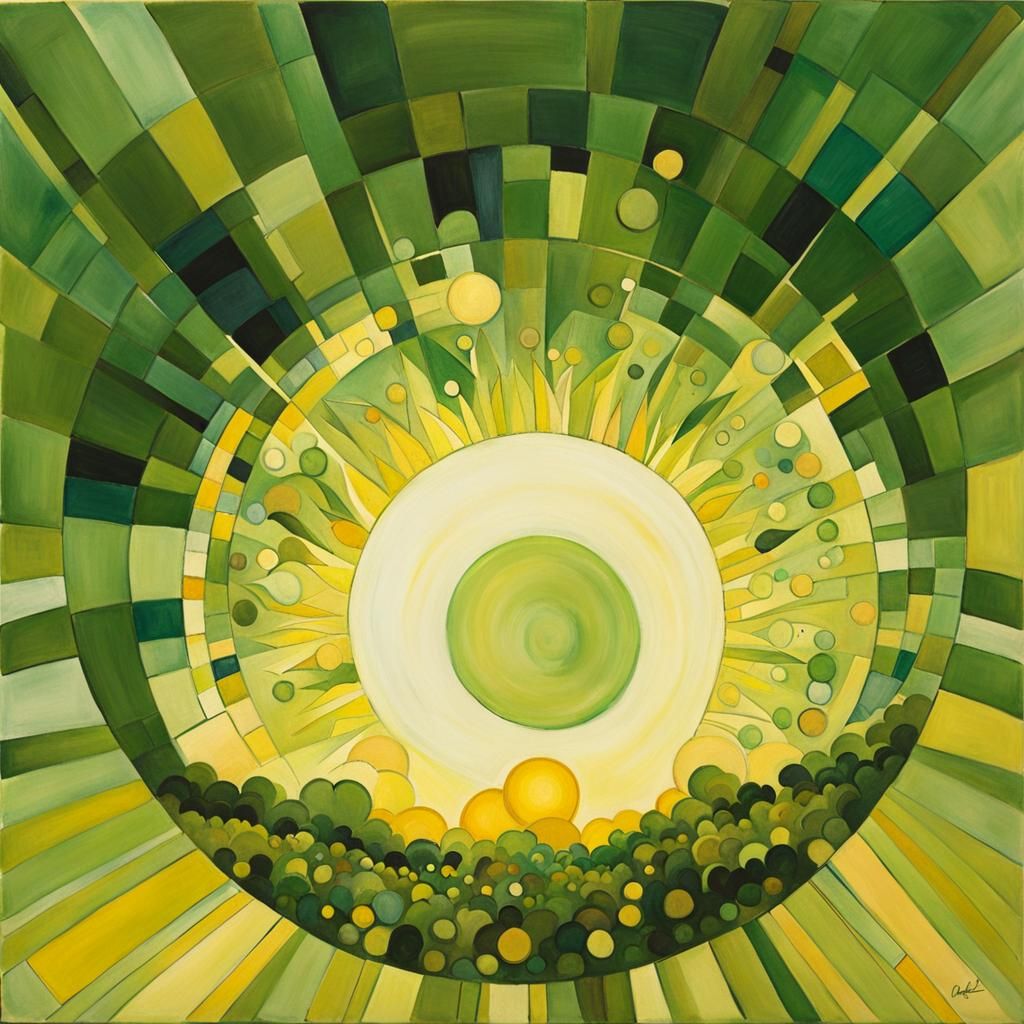 Green and Yellow Sun after Charles Cobelle