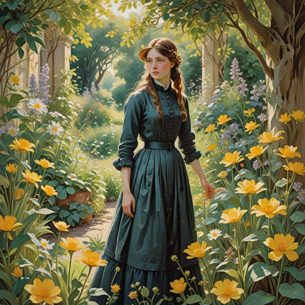 Golden Secret Garden Blooms in Heavenly Light