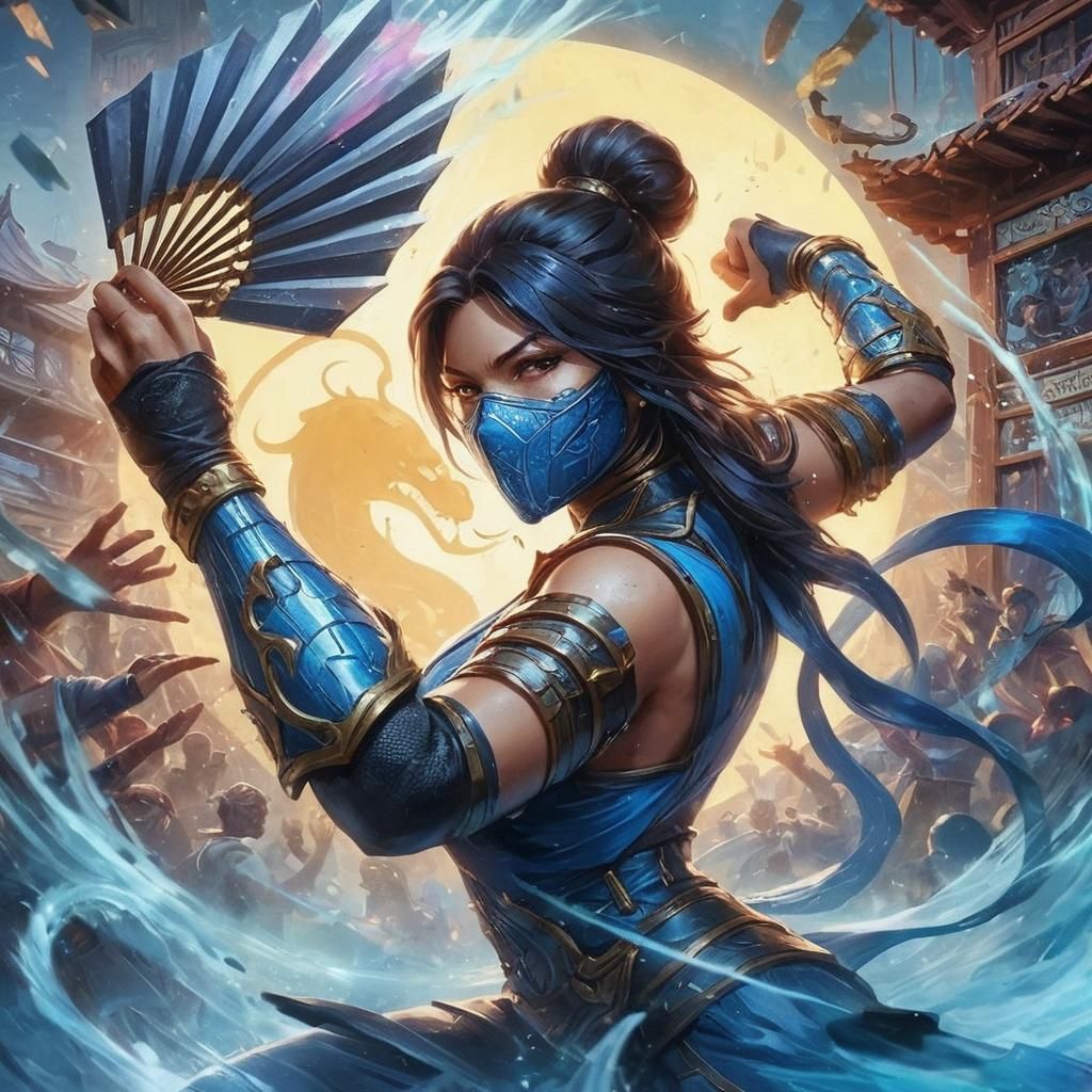 Dynamic Heroic Character in Splash Art Style