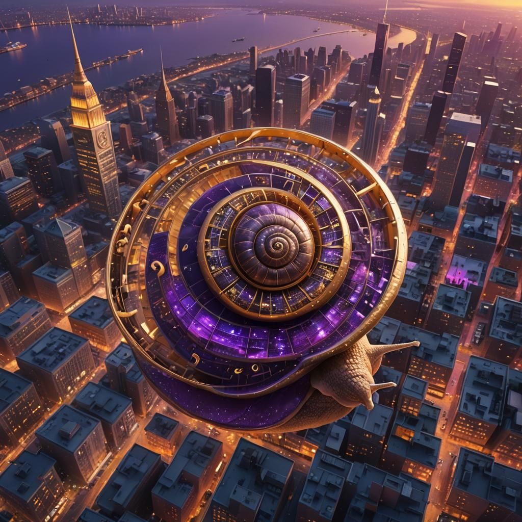Musical Snail Soaring Over Note City