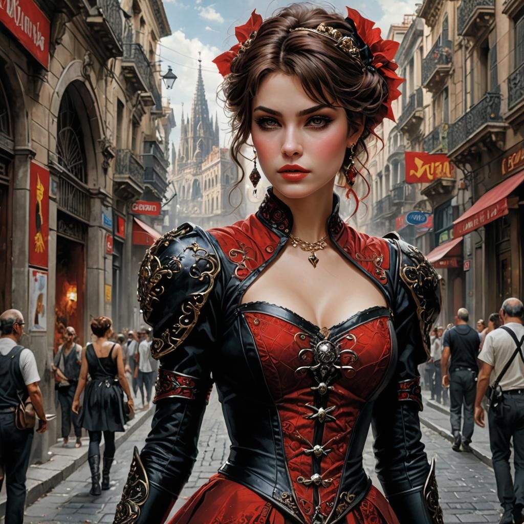 Glamorous Female Portrait in Fantasy Art Style