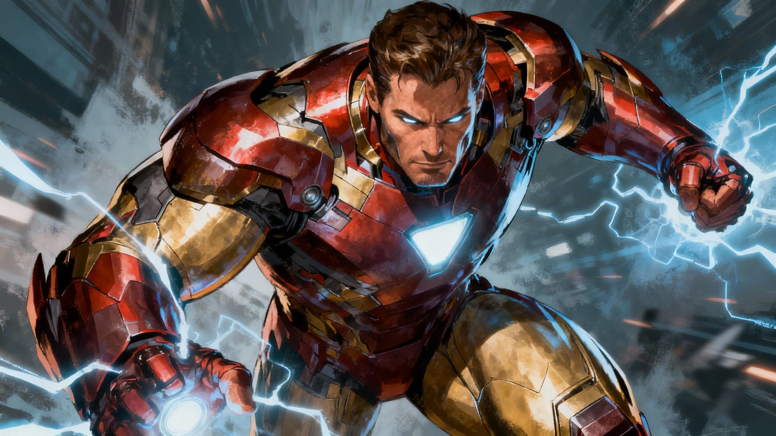 Futuristic Robot Warrior in Detailed Comic Art Style