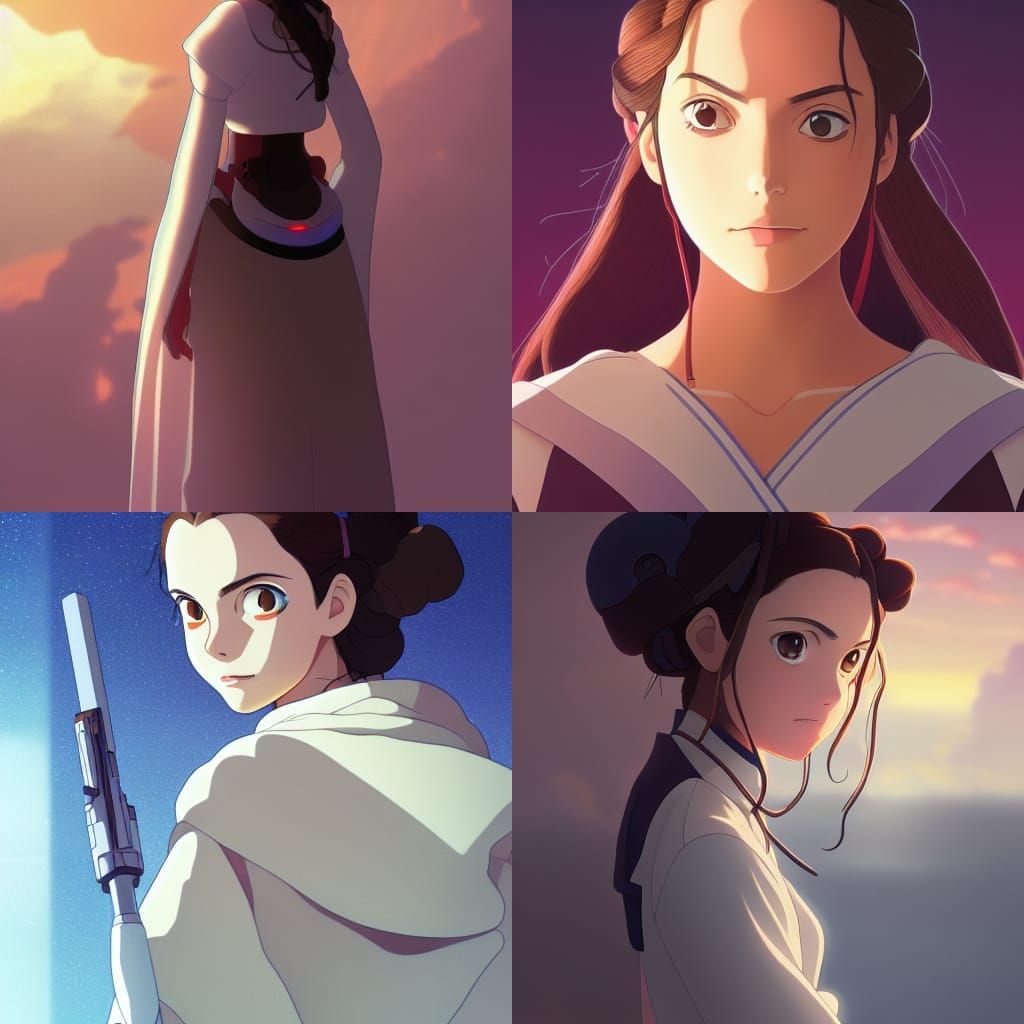 Padme Amidala in Studio Ghibli Anime Style