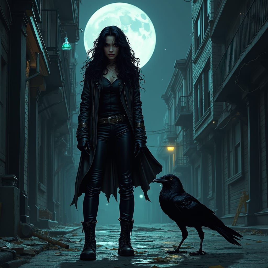 Noir Comic Vigilante in San Francisco Alley