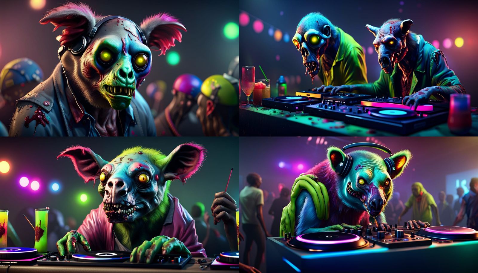 Hyperrealistic Zombie Animal Party in Unreal Engine