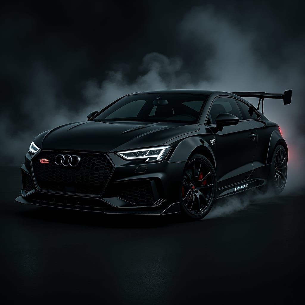 Custom Audi RS Drag Racer in Cyberpunk Style