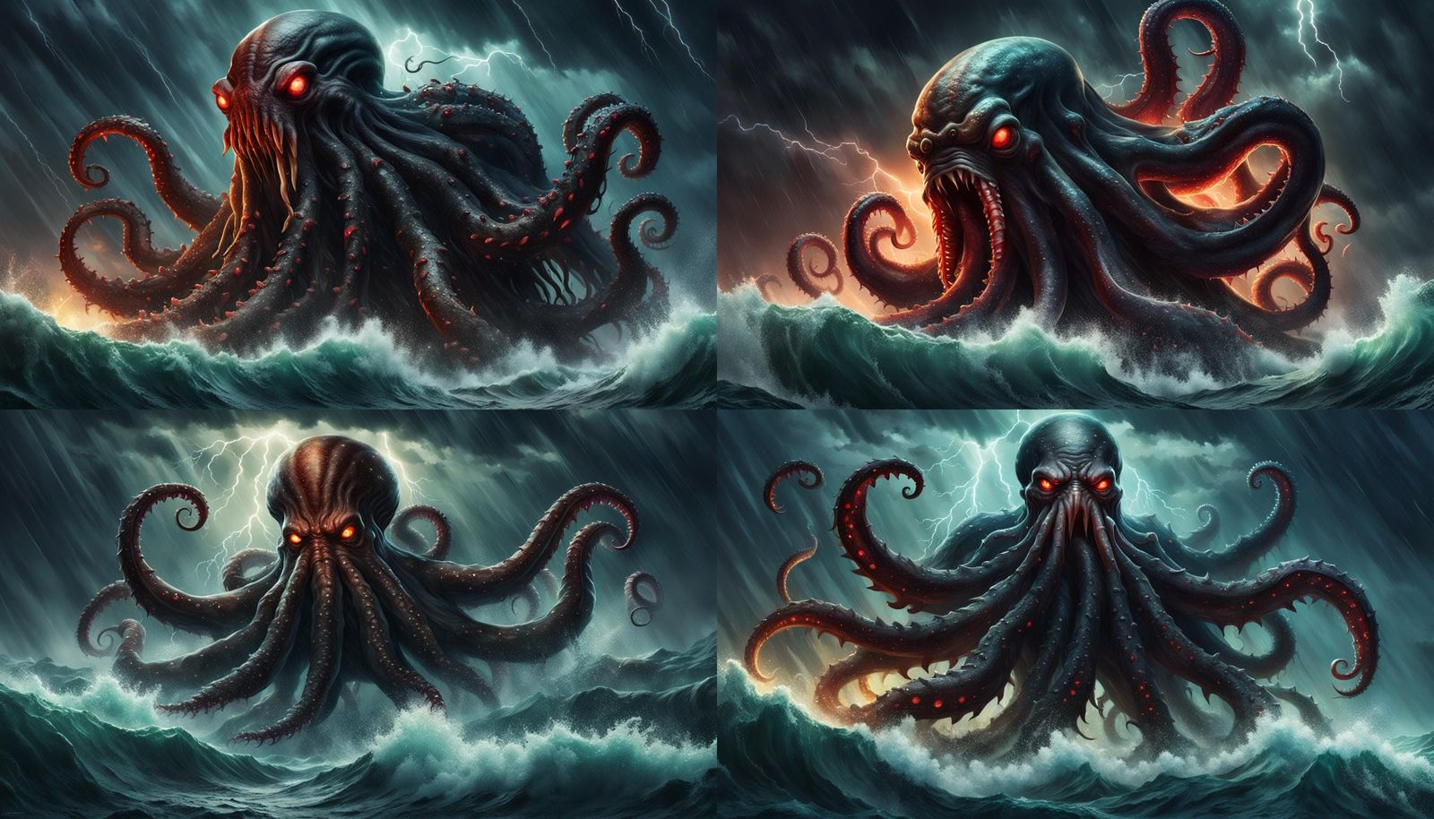 The Kraken: Hyperrealistic Sea Monster in Atlantic Storm