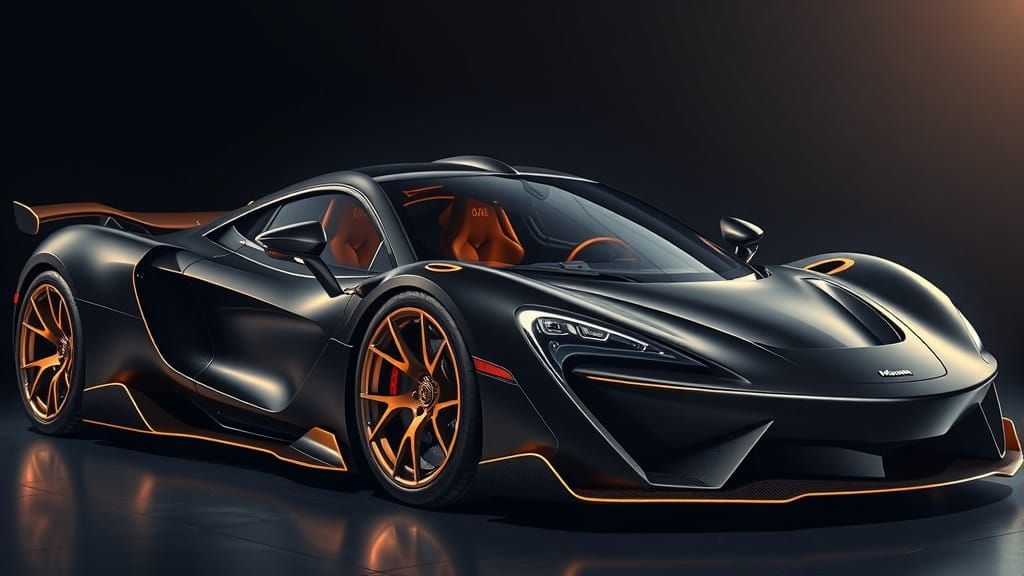 Futuristic McLaren Supercar in Matte Black