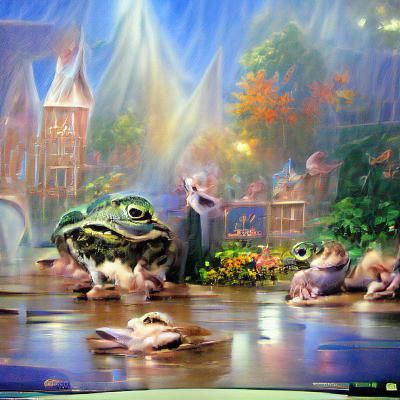 Frog Academy: A Hyperdetailed Fantasy Scene