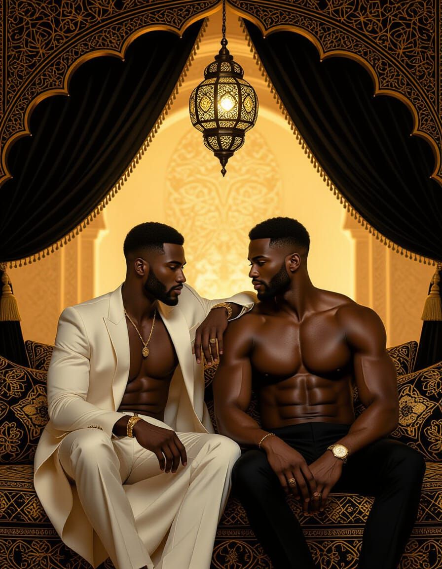 Photorealistic Men in Luxurious Middle Eastern Setting